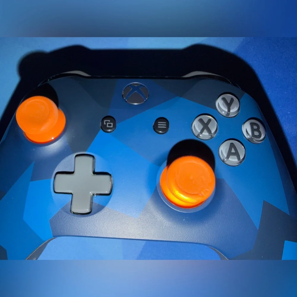 Microsoft Xbox Wireless Custom Controller Blue/Orange Pattern with Rubber Grips